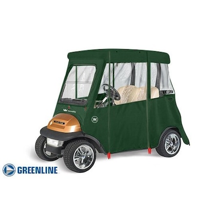 Eevelle Greenline 2 Passenger Drivable Golf Cart Enclosure - Torrey Green GLECCG02